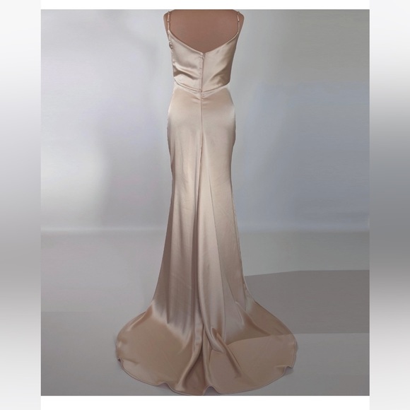 Champagne Silk Slip Dress - Picture 2 of 5